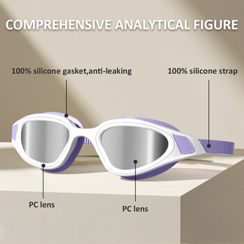Професионални плувни очила против замъгляване UV защита стъкла Очила за плуване за мъже Водоустойчиви регулируеми очила за плуване в басейн