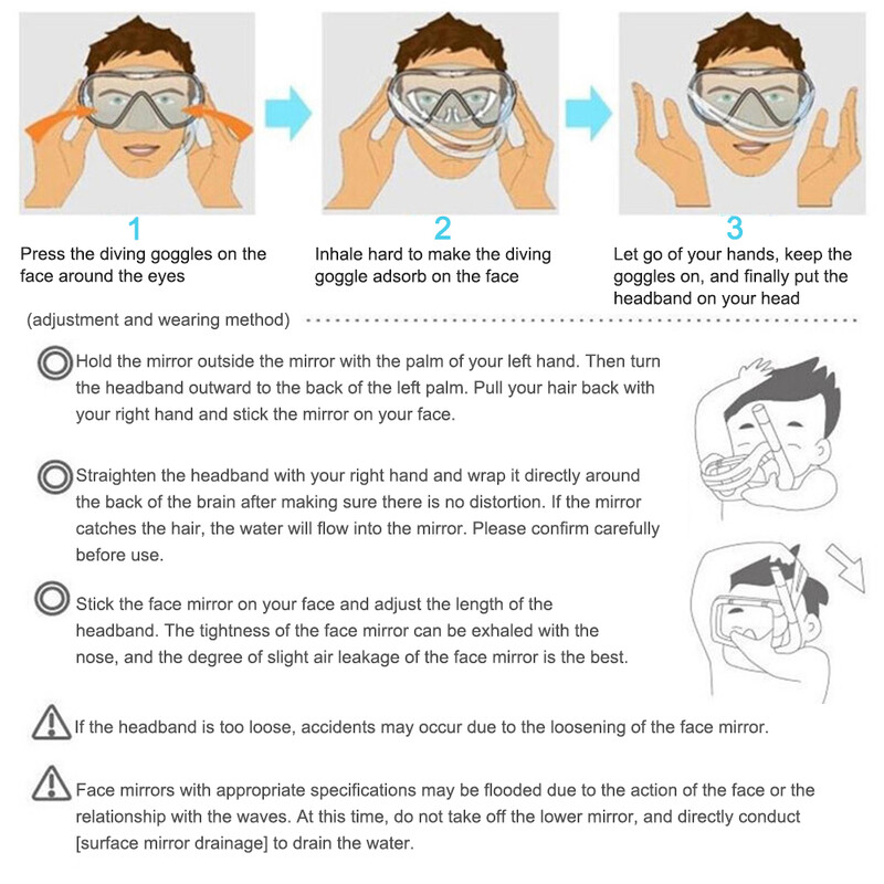 Profesionāla snorkelēšanas maska panorāmas plaša skata snorkelēšana niršanas brilles, nodilumizturīga brīvā niršanas maska bezmaksas peldēšanai