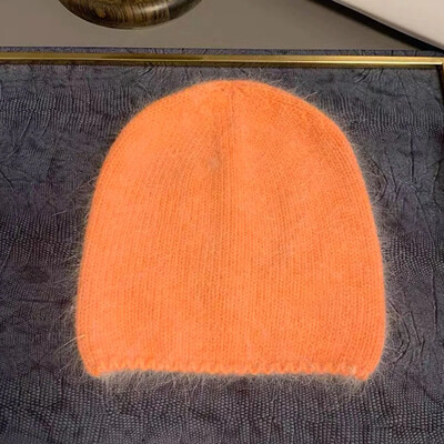 Pălărie de iarnă din blană de iepure de culoare uni 2023, pentru femeie, păr lung, șapcă caldă, pălărie moale de iarnă, simplă, de înaltă calitate