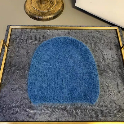 Pălărie de iarnă din blană de iepure de culoare uni 2023, pentru femeie, păr lung, șapcă caldă, pălărie moale de iarnă, simplă, de înaltă calitate