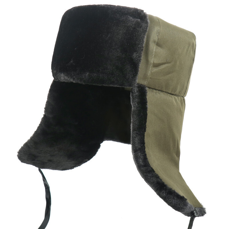 Pălărie rusă de blană de iarnă Ushanka Pălărie rusă Pălărie de soldat detașabilă Pălărie de vânător de vânător Pălărie de aviator cu clapete pentru urechi