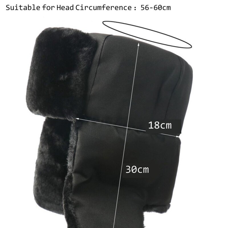 Pălărie rusă de blană de iarnă Ushanka Pălărie rusă Pălărie de soldat detașabilă Pălărie de vânător de vânător Pălărie de aviator cu clapete pentru urechi