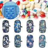 Geantă de răcire cu insulină cu model floral, pânză Oxford portabilă, răcitoare de insulină rezistentă la apă, protector pentru pastile pentru diabetici