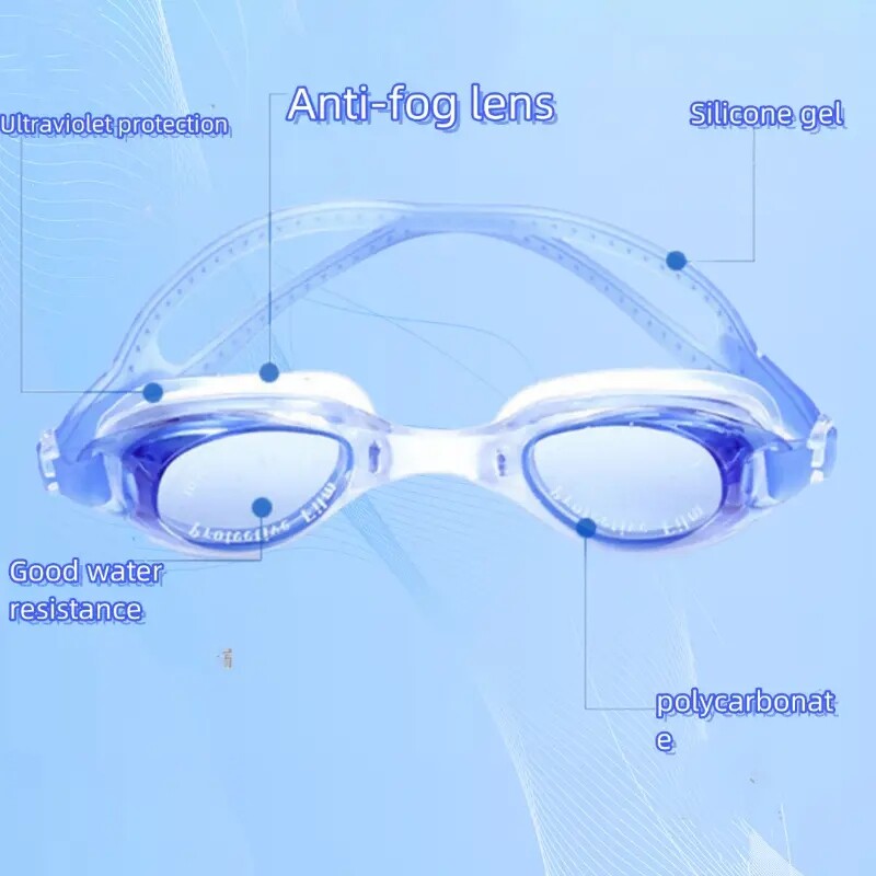1 gab. Regulējamas ūdensnecaurlaidīgas pretsvīšanas peldbrilles, maza rāmja peldēšanas brilles, piemērotas peldēšanai un niršanai, ūdens sportam