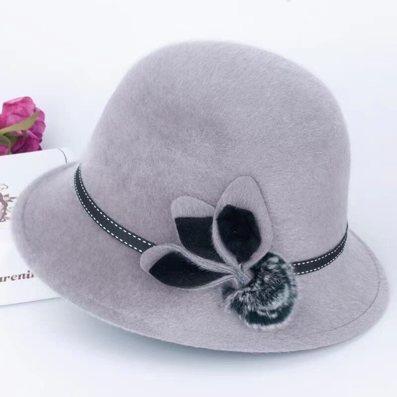 Pălării Fedoras cu cupolă cu fundă mare pentru femei, iarnă, toamnă, pălărie jazz, imitație de lână, elegante, pălării melon pentru femei
