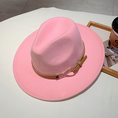 KAMMPT Fedora de lână pentru femei 2024, la modă nouă, ocazională, toamnă, iarnă, cu boruri largi, la modă, elegant, vintage, Trilby pentru călătorii