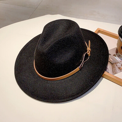 KAMMPT Fedora de lână pentru femei 2024, la modă nouă, ocazională, toamnă, iarnă, cu boruri largi, la modă, elegant, vintage, Trilby pentru călătorii