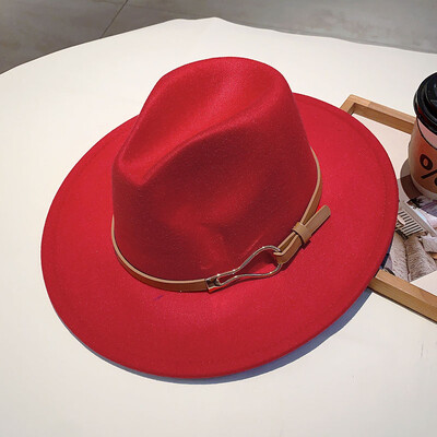 KAMMPT Fedora de lână pentru femei 2024, la modă nouă, ocazională, toamnă, iarnă, cu boruri largi, la modă, elegant, vintage, Trilby pentru călătorii