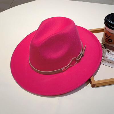 KAMMPT Fedora de lână pentru femei 2024, la modă nouă, ocazională, toamnă, iarnă, cu boruri largi, la modă, elegant, vintage, Trilby pentru călătorii