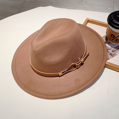 KAMMPT Fedora de lână pentru femei 2024, la modă nouă, ocazională, toamnă, iarnă, cu boruri largi, la modă, elegant, vintage, Trilby pentru călătorii