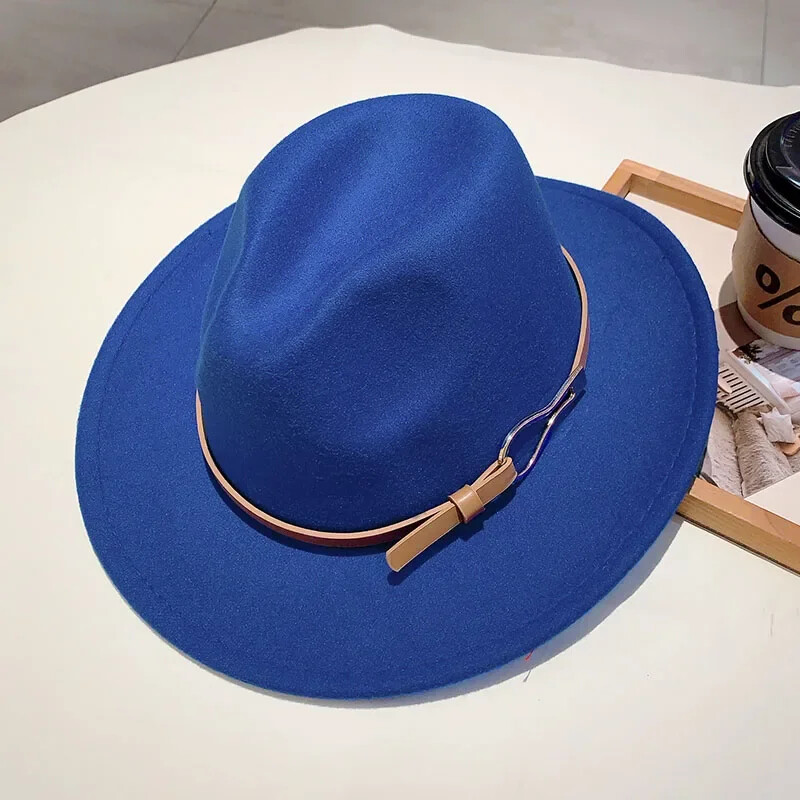 KAMMPT Fedora de lână pentru femei 2024, la modă nouă, ocazională, toamnă, iarnă, cu boruri largi, la modă, elegant, vintage, Trilby pentru călătorii