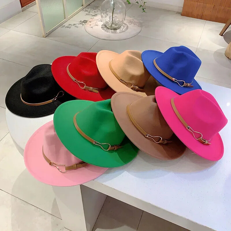 KAMMPT Fedora de lână pentru femei 2024, la modă nouă, ocazională, toamnă, iarnă, cu boruri largi, la modă, elegant, vintage, Trilby pentru călătorii