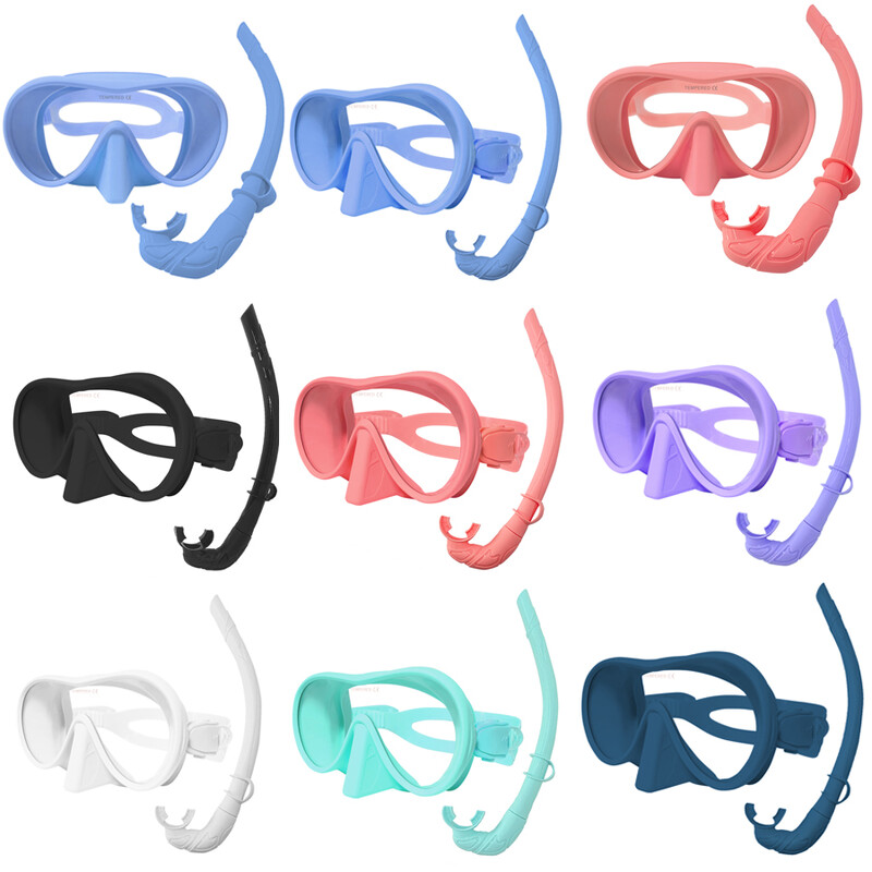 Oglindă facială de scufundare, oglindă facială anti-ceață 180 ° pentru snorkeling, mască de scufundări în apă adâncă ochelari de scufundări cu tub respirator