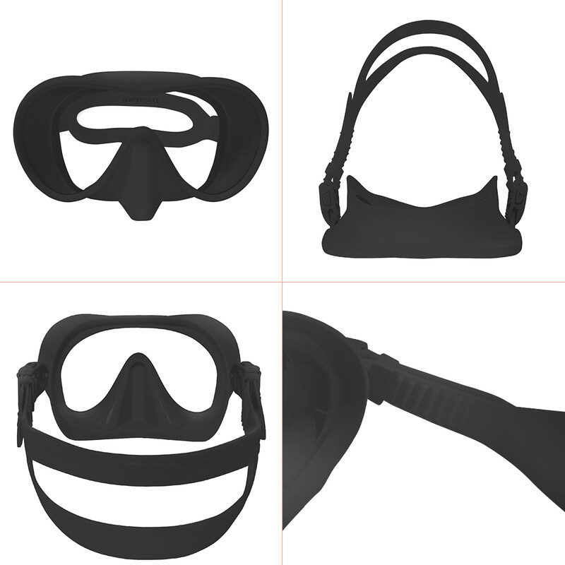 Oglindă facială de scufundare, oglindă facială anti-ceață 180 ° pentru snorkeling, mască de scufundări în apă adâncă ochelari de scufundări cu tub respirator