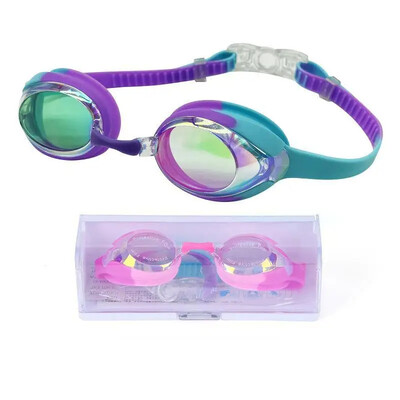 Ochelari de înot pentru copii Galvanizare de înaltă definiție Anti-aburire Impermeabil Confortabil Bloc Luminos strălucitor Ochelari mari de vedere