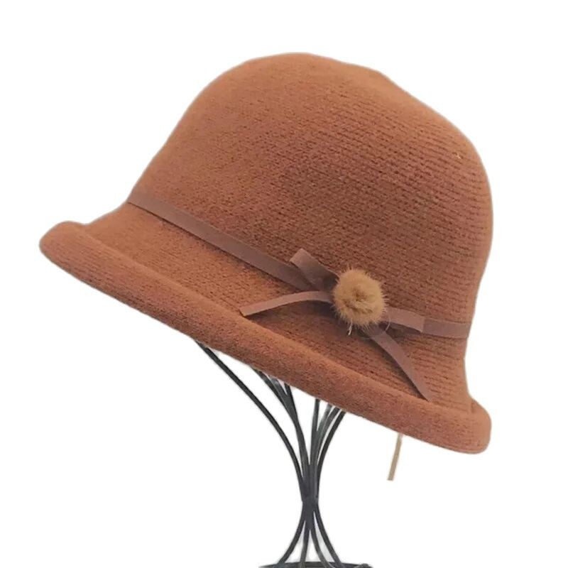 Vuneni šešir s kantom Ženska jesenska i zimska mašna Korejska verzija Svestrani japanski šešir s kupolom za umivaonik Britanski retro cilindar Tide