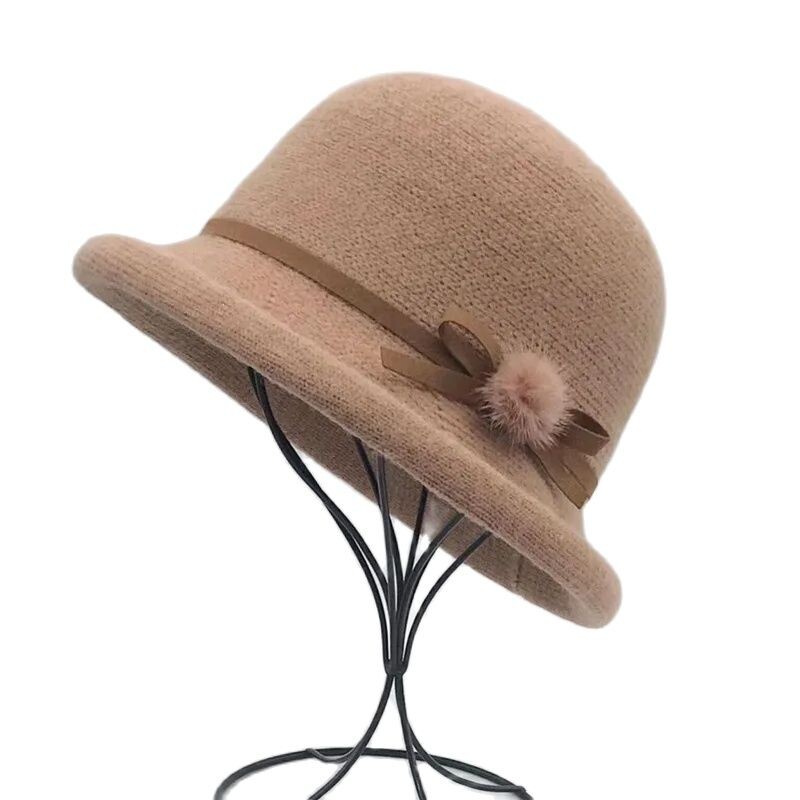 Vuneni šešir s kantom Ženska jesenska i zimska mašna Korejska verzija Svestrani japanski šešir s kupolom za umivaonik Britanski retro cilindar Tide