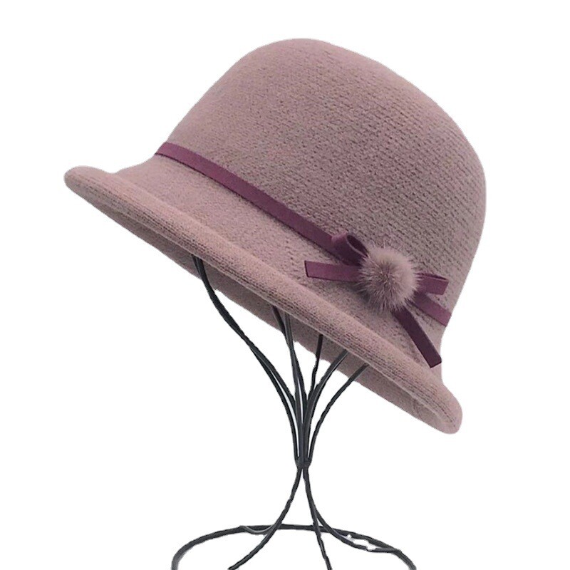 Vuneni šešir s kantom Ženska jesenska i zimska mašna Korejska verzija Svestrani japanski šešir s kupolom za umivaonik Britanski retro cilindar Tide