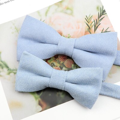 Meeste ülipehme udune seemisnahast vanema-lapse kikilipsu komplekt Macarons ühevärviline klassikalise disainiga armas liblikas punane roheline sinine roosa lips