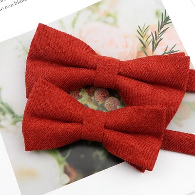 Meeste ülipehme udune seemisnahast vanema-lapse kikilipsu komplekt Macarons ühevärviline klassikalise disainiga armas liblikas punane roheline sinine roosa lips