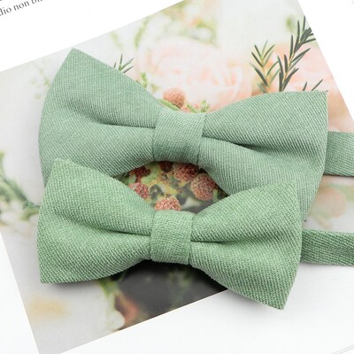 Meeste ülipehme udune seemisnahast vanema-lapse kikilipsu komplekt Macarons ühevärviline klassikalise disainiga armas liblikas punane roheline sinine roosa lips