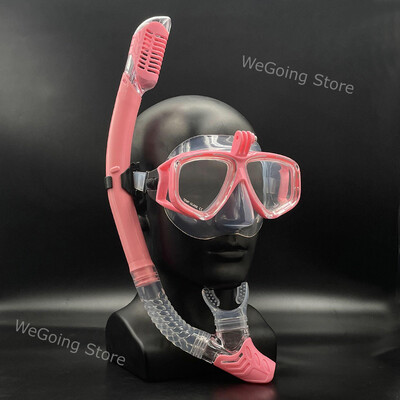 Spoguļlēcu snorkelēšanas komplekts ar Gopro stiprinājuma niršanas maskām snorkelēšanas komplekts ar pretmiglas brillēm, peldēšanas ekipējums sievietēm vīriešiem