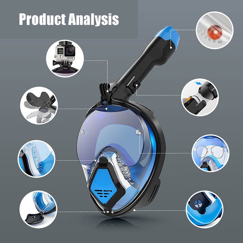 Professionaalne snorgeldamise sukeldumismask Täiskasvanute ujumisvarustuse jaoks mõeldud uduvastased kaitseprillid.