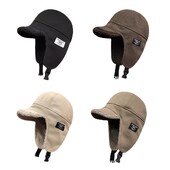 Pălărie de bombardier pentru bărbați, femei, groasă, caldă, rusă, pălărie de blană Ushanka, pălărie de iarnă la modă, căciulă pentru urechi, șapcă rusă de schi, pentru încălzire în aer liber