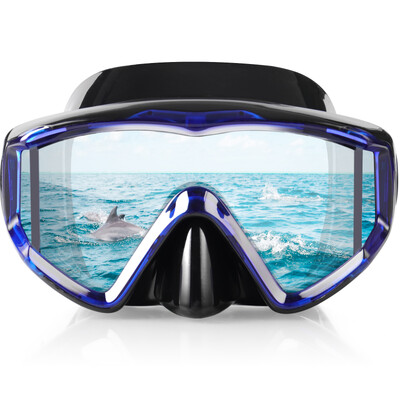 Mască de snorkeling anti-ceață, potrivită pentru adulți, scufundări, ochelari de snorkeling de înot cu lentilă PC