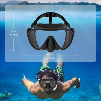 Scuba Diving Snorkeling Mask Frameless Mask Φούστα σιλικόνης Perfect Seal Πανοραμική θέα Γυαλιά κολύμβησης από σκληρυμένο γυαλί Κατάλληλο για ενήλικες