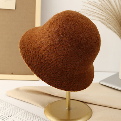 Pălării de buchet de lână de iarnă pentru femei Căciuli de pescar calde tricotate de epocă MAXSITI U