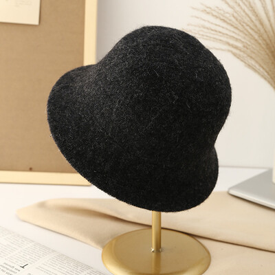 Pălării de buchet de lână de iarnă pentru femei Căciuli de pescar calde tricotate de epocă MAXSITI U