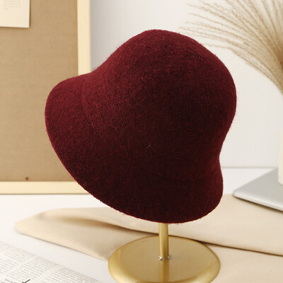 Pălării de buchet de lână de iarnă pentru femei Căciuli de pescar calde tricotate de epocă MAXSITI U