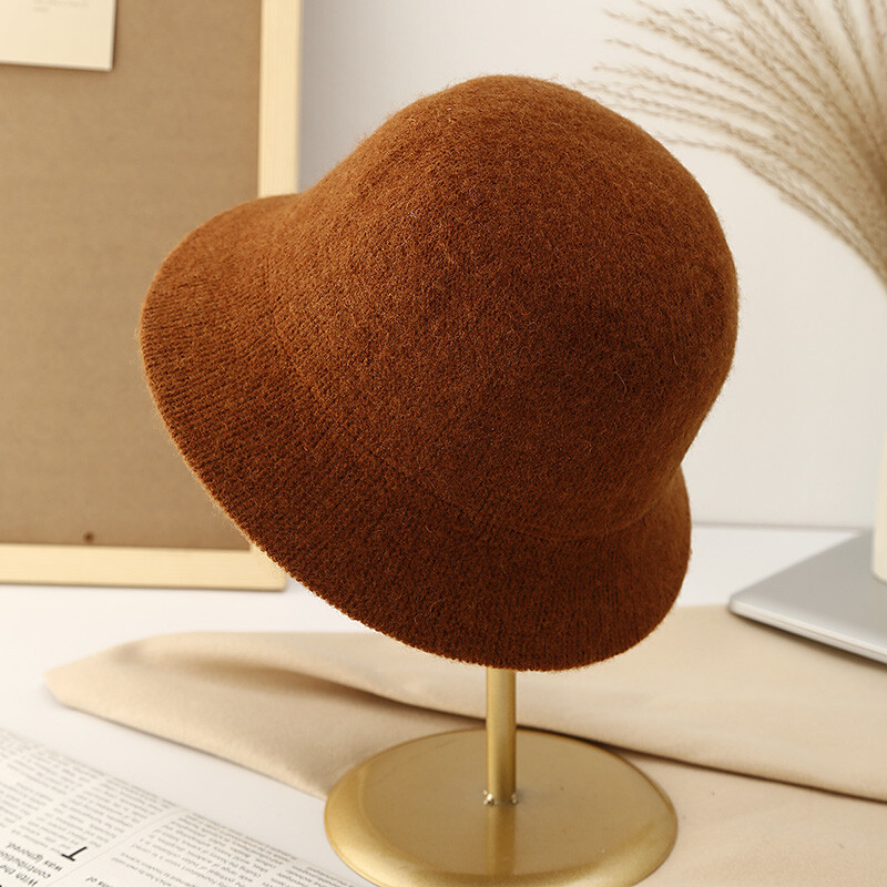 Pălării de buchet de lână de iarnă pentru femei Căciuli de pescar calde tricotate de epocă MAXSITI U