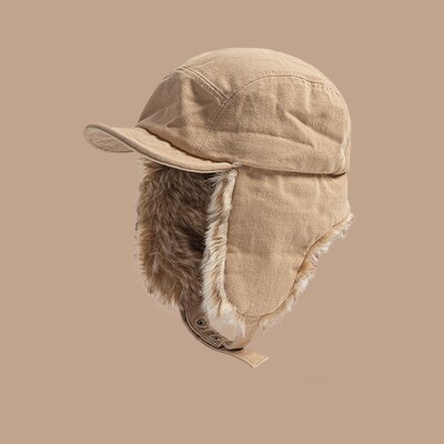 japonez, vintage, stil colegiu, în aer liber, călărie, bomber, șapcă de protecție caldă pentru urechi, zbor Y2k, pălărie de blană, îngroșată, Ushanka