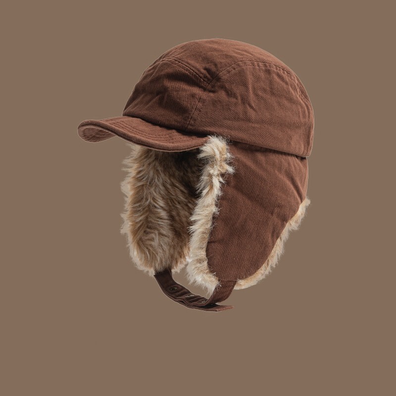 japonez, vintage, stil colegiu, în aer liber, călărie, bomber, șapcă de protecție caldă pentru urechi, zbor Y2k, pălărie de blană, îngroșată, Ushanka
