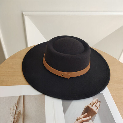Toamnă Iarnă Pălărie Plată pentru Boater pentru Femei Pălărie Fedora cu boruri largi Căciulă de jazz Căciulă clasică pentru jucător de meche Pălărie pentru fete