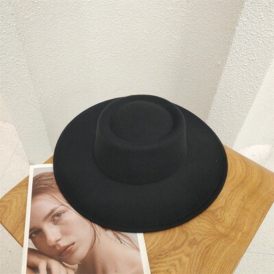 Toamnă Iarnă Pălărie Plată pentru Boater pentru Femei Pălărie Fedora cu boruri largi Căciulă de jazz Căciulă clasică pentru jucător de meche Pălărie pentru fete