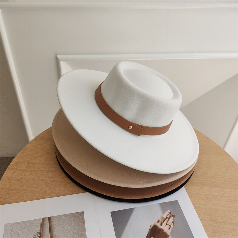 Toamnă Iarnă Pălărie Plată pentru Boater pentru Femei Pălărie Fedora cu boruri largi Căciulă de jazz Căciulă clasică pentru jucător de meche Pălărie pentru fete