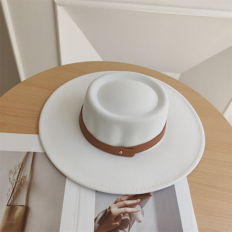 Toamnă Iarnă Pălărie Plată pentru Boater pentru Femei Pălărie Fedora cu boruri largi Căciulă de jazz Căciulă clasică pentru jucător de meche Pălărie pentru fete