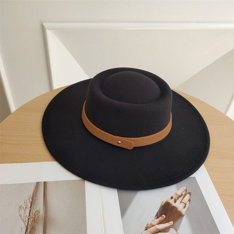 Toamnă Iarnă Pălărie Plată pentru Boater pentru Femei Pălărie Fedora cu boruri largi Căciulă de jazz Căciulă clasică pentru jucător de meche Pălărie pentru fete