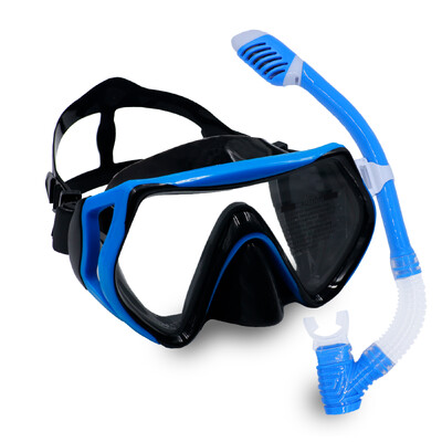 Set de mască de scufundări, snorkeling, pentru copii, mască de înot, pentru copii, scufundări libere, mască de snorkel, ochelari de înot anti-aburire, cu capac pentru nas, cadru mare