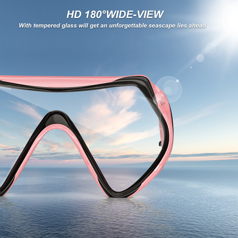 Set de mască de scufundări, snorkeling, pentru copii, mască de înot, pentru copii, scufundări libere, mască de snorkel, ochelari de înot anti-aburire, cu capac pentru nas, cadru mare