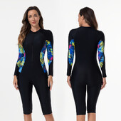 Costum de baie pentru femei, stil sport, costum de baie dintr-o bucată, cu mânecă lungă, îmbrăcăminte de plajă pentru femei, costum de baie pentru femei, costum de surf, ținute de scufundări