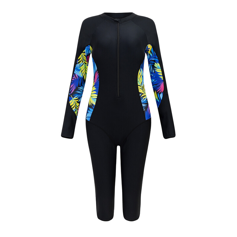 Costum de baie pentru femei, stil sport, costum de baie dintr-o bucată, cu mânecă lungă, îmbrăcăminte de plajă pentru femei, costum de baie pentru femei, costum de surf, ținute de scufundări