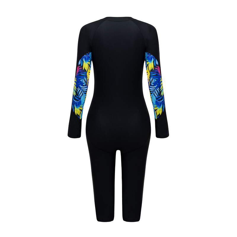 Costum de baie pentru femei, stil sport, costum de baie dintr-o bucată, cu mânecă lungă, îmbrăcăminte de plajă pentru femei, costum de baie pentru femei, costum de surf, ținute de scufundări