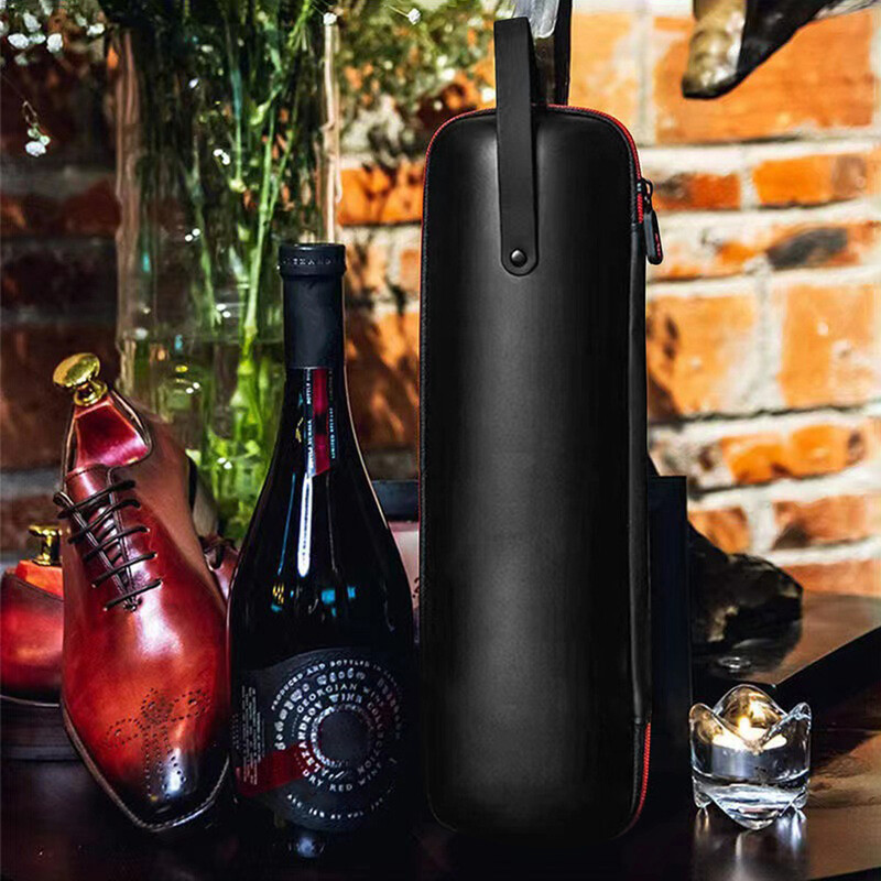 Saci de gheață răcoritoare din EVA, rezistente la șocuri, cutie cadou pentru vin roșu, izolație impermeabilă, cutie de vin cu curea de mână pentru călătorii de petrecere