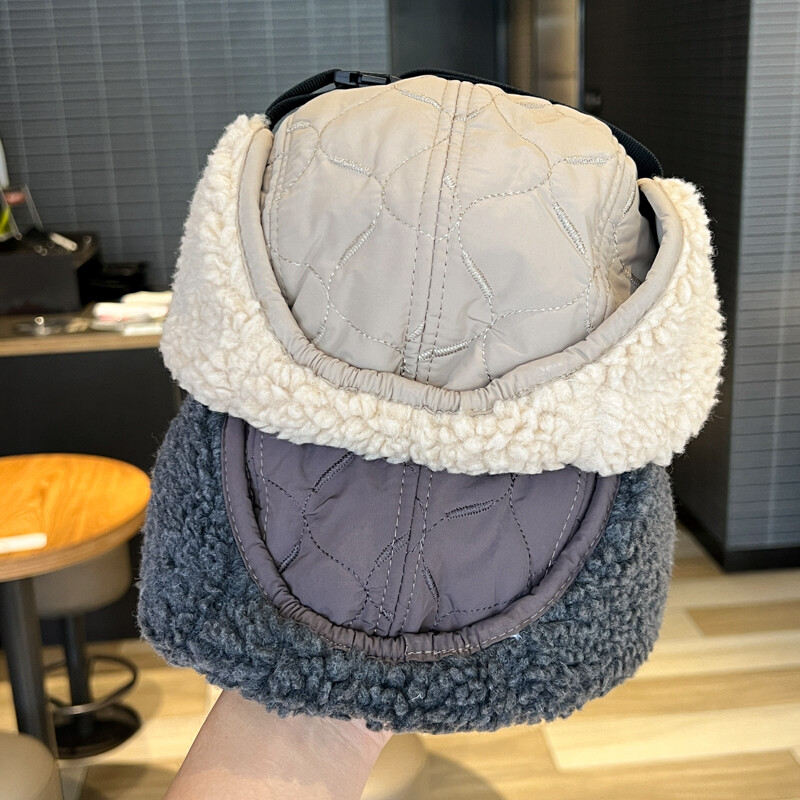 Pălărie Leifeng cu două fețe, îngroșată, rezistentă la vânt, bărbați, femei, iarnă, lână, caldă, călărie de protecție pentru urechi, în aer liber, schi, ciclism, pilot, șapcă pentru urechi.