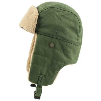 SupSindy armijas militārās Ushanka vīriešu un sieviešu vēja necaurlaidīgas ziemas bumbvedēja cepures ar aizsargbrillēm, siltas jēra vilnas pilota austiņas, termo sniega cepures