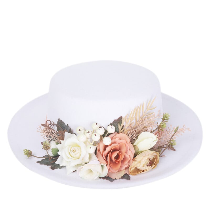 Fedora skrybėlės Moteriškos gėlėtos plokščios kepuraitės mados rudens žiema šiltos plokščios kepuraitės Britų senovinės kepurės